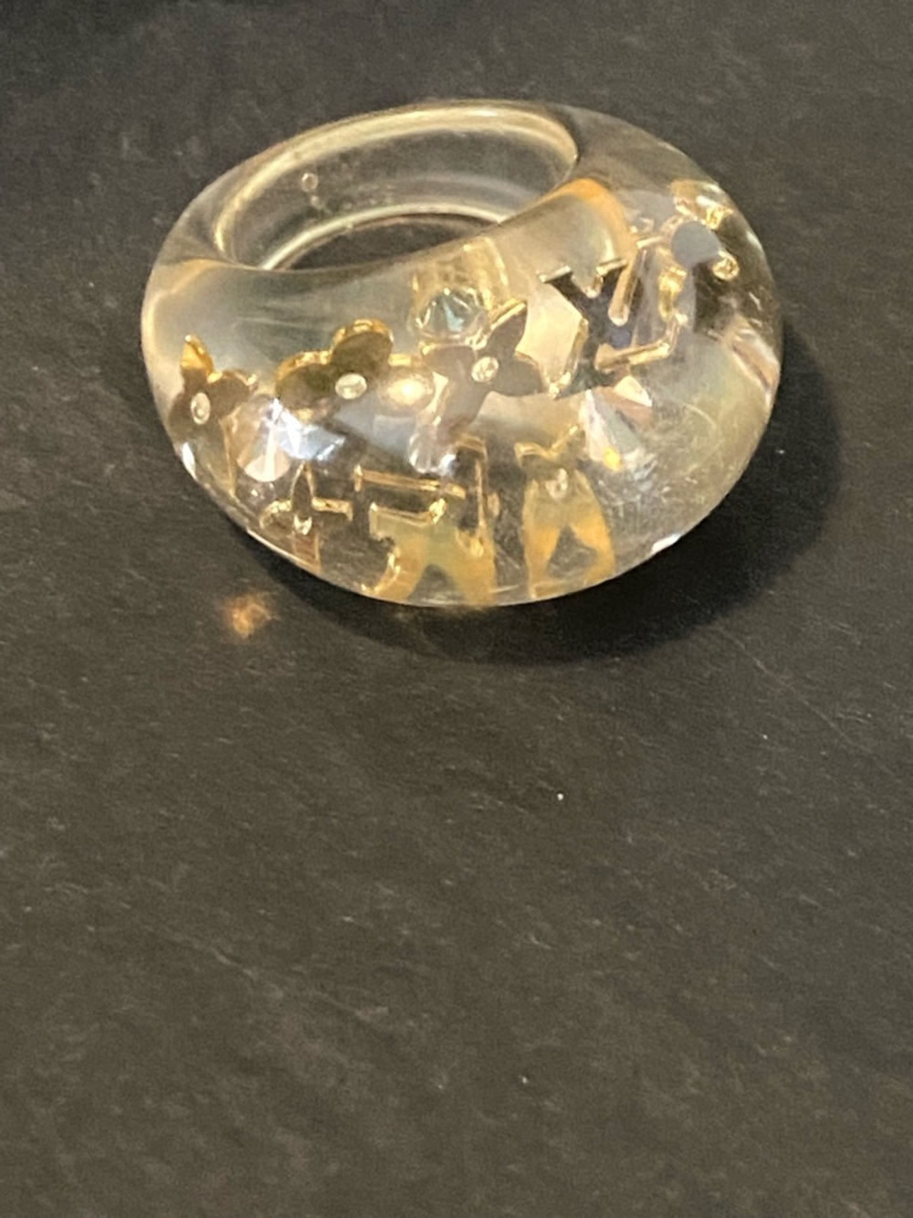 Louis Vuitton Clear Ring with Gold Monogram Accents - Picture 4 of 9